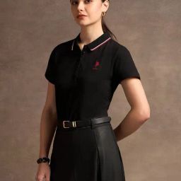 U.S. Polo Assn. Black Logo Print Polo T-Shirt-image-71