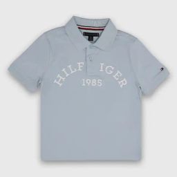 TOMMY HILFIGER Boys Blue Cotton Logo Polo T-Shirt-image-63