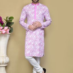 RANAK Men Ethnic Motifs Embroidered Regular Pure Cotton Kurta with Pyjamas-picture-31