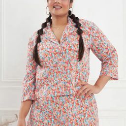 CURVE BY KASSUALLY Multicolor Floral Print Shirt-image-48