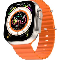 Hammer Ace Ultra Bluetooth Calling Smart watch with 2 Straps (Orange & Grey)-image-28