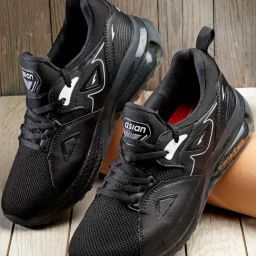 Asian Men's Black Running Shoes-image-18