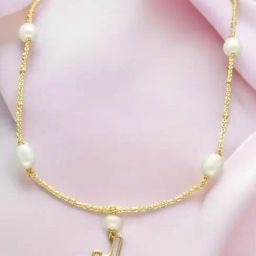 Sri Jagdamba Pearls Fancy J Alphabetic Pearl Chain Pendant for Women-image-92