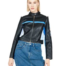 Cover Story Black Regular Fit Biker Jacket-image-55
