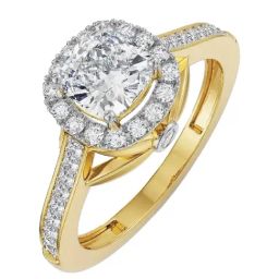 Emori 18k Yellow Gold & Diamond Royal Halo Solitaire Engagement Ring-image-37