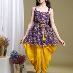 CurlyTales Floral Print Georgette Fit & Flare Dress-picture-49