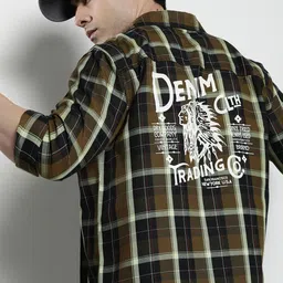 The Indian Garage Co Men Tartan Checked Casual Shirt-image-84