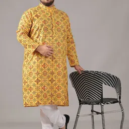 SOJANYA PLUS Men Ethnic Motifs Printed Regular Kurta with Pyjamas-24