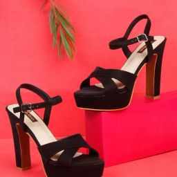 Flat N Heels Women's Black Ankle Strap Sandals-image-57