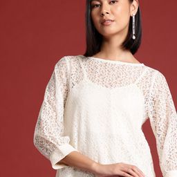 all about you Floral Puff Sleeve Lace Top-image-24