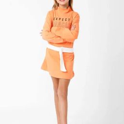 Kate & Oscar Kids Peach Cotton Printed Full Sleeves Dress-picture-33