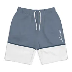 HELLCAT Kids Grey & White Color Block Shorts-image-24