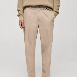 MANGO MAN Pleated Formal Trousers-image-86
