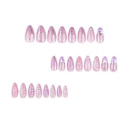 GLOW CUPID Set Of 25 Reusable Press On Nails Kit - Purple Reverie-11