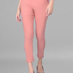 Comfort Lady Women Slim Fit High-Rise Cotton Cigarette Trousers-image-71