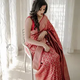 VASTRAHUT Ethnic Motifs Woven Design Banarasi Saree-picture-3