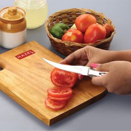 HAZEL Stainless Steel Tomato Knife for Kitchen, Kitchen Knife with Handle, Silver-20