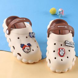 Cute Walk by Babyhug Disney Clogs with Backstrap Micky Mouse Applique - Brown-image-44