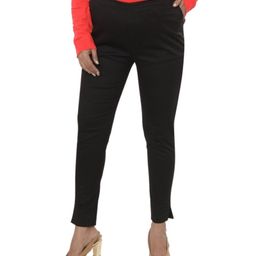Mama & Bebe Solid Maternity Cigarette Pant With Stretchable Elastic - Black-image-79