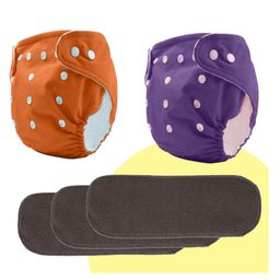 The Cheeky Kidzz 2 Baby Reusable Cloth Diaper Adjustable Diaper Nappies & 3 Bamboo Microfiber Inserts (PUO)-21