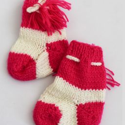 Woonie Handknitted Socks - Red-image-91