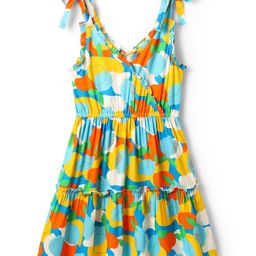 Pine Kids Rayon Woven Sleeveless Tiered Frock with Fruits Print - Light Blue-image-28
