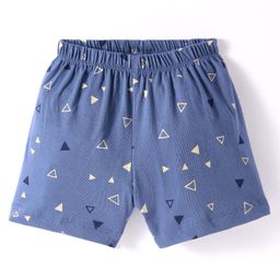 Tango Single Jersey Knit Knee Length Shorts with Triangle Print - Navy Blue-picture-21