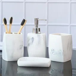 Voncasa Stylish Ivory Bathroom Set 4 Pcs - 350 ml-picture-5