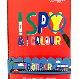 BERRYBEE I Spy & I Colour Transport- Fabric Coloring Mat 12x20 Inches, I Spy Game Memory Game for Kids, Toddlers, Boys & Girls Gift, 6 Washable Markers,Reusable,Tear & Wrinkle Resistant-14