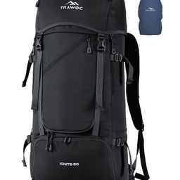 TRAWOC IGNITE 50L Travel Backpack with Rain & Shoe Compartment SHK020 Metal Black-image-2