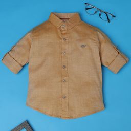 Rikidoos Full Sleeves Solid Shirt - Khaki-image-49