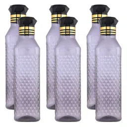 Aura Black & Gold-Toned 6 Pieces Textured Water Bottles-1 L Each-picture-27