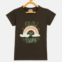 Fort Divine girls Rainbow printed top OLIVE-image-76