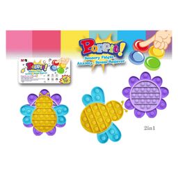 YAMAMA Pop Bubble Stress Relieving Silicone Flower and Honey Bee Pop It Fidget Toy Pack of 2 - Multicolor image 3