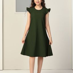 YK Flutter Sleeve A-Line Dress-12