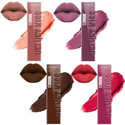 krayons Set Of 4 Velvet Kiss Non Transfer Liquid Lipstick - 3.5 ml - Shades: 05-06-07-08-image-49