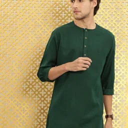 Ode by House of Pataudi Round Neck Straight Short Kurta-51