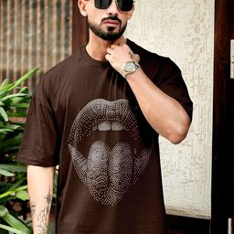 AUSK Men Graphic Printed Drop-Shoulder Sleeve Oversized T-shirt-image-111