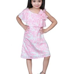 EthIndia Floral Print One Shoulder Fit & Flare Dress-image-60