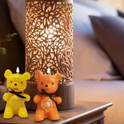 PEEPALCOMM Yellow & Orange 2 pieces Pillar Candle-picture-12