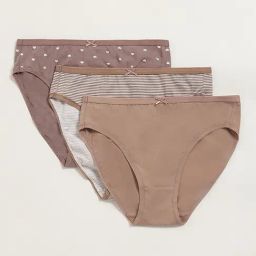 Wunderlove by Westside Light Taupe Cotton-Blend Briefs - Pack of 3-image-49
