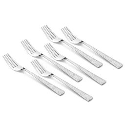 FnS Helios Silver Stainless Steel Dinner Fork - Set of 6-25