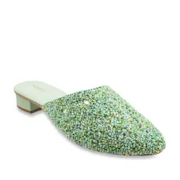 Mochi Women's Green Mule Shoes-picture-31