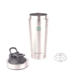 The Indus Valley Silver Stainless Steel 18.28 cm Gym Shaker Bottle With Steel Agitator (0.75 L)-17