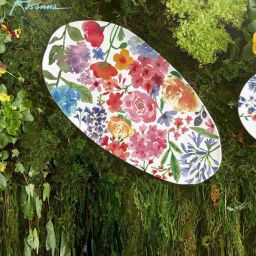 Rosanna Multi Nature's Table Medium Floral Print Serving Platter-image-43