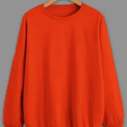 Vimal Jonney Orange Fleece Regular Fit Sweatshirt-picture-22