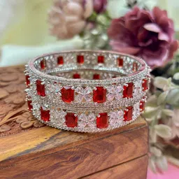 Wedding Chuda by Hitesh Bangles Set Of 2 AD-Studded Latkan Bangles image 2