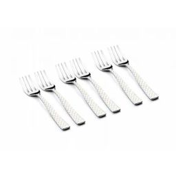 FnS Rhombo Silver Stainless Steel Dinner Fork - Set of 6-12