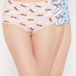 Clovia Multicolor Printed Hipster Panty - Pack of 3-image-27