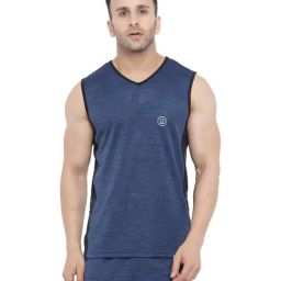 Chkokko Blue Regular Fit Sports T-Shirt-image-61